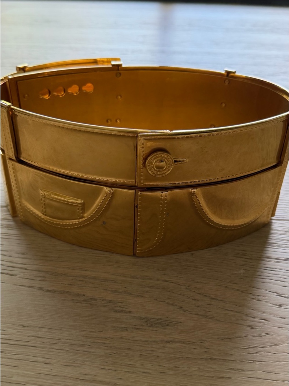 Balmain Paris Gold Tone Wide Statement Waist Belt Runway - Picture 1 of 4